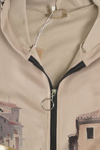 Long-Hoodie mit Italien-Motiv und Goldakzenten
