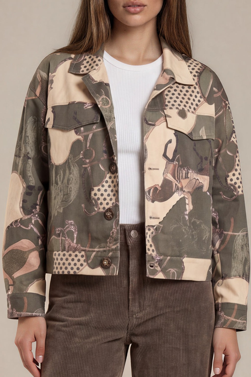 Kurzjacke „Equestrian Print“