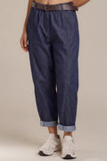 Barrel-Jeans mit elastischem Bund