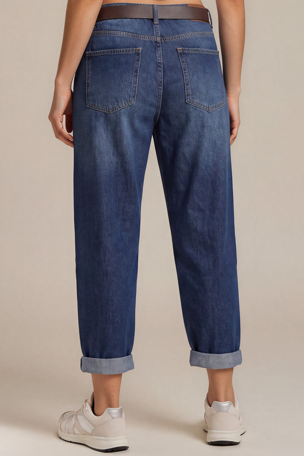 Barrel-Jeans mit elastischem Bund