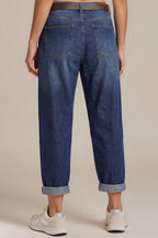 Barrel-Jeans mit elastischem Bund
