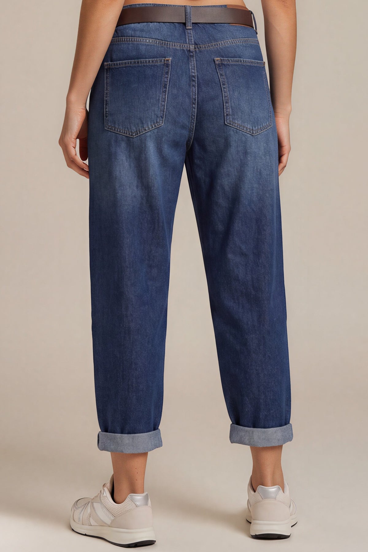 Barrel-Jeans mit elastischem Bund