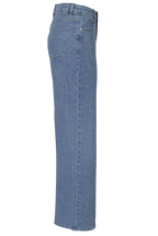 Straight-Leg Jeans mit Strass & Struktur – Medium Blue Wash