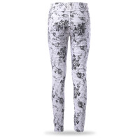 Jewelly Damen Jeans mit floralem Print by Lexxury - Stretch Jeans im Baggy Boyfriend mit Knopfleiste