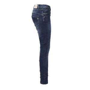 Jewelly Damen Jeans Five-Pocket im Crash-Look 1542