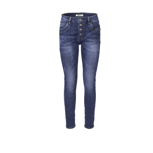 Jewelly Damen Jeans Five-Pocket im Crash-Look 1547