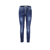 Jewelly Damen Jeans Five-Pocket im Crash-Look 1551