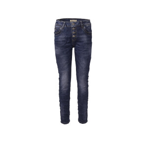 Jewelly Damen Jeans Five-Pocket im Crash-Look 1563