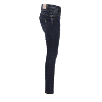 Jewelly Damen Jeans Five-Pocket im Crash-Look 7079
