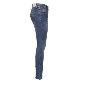 Jewelly Damen Jeans Five-Pocket im Crash-Look 7082