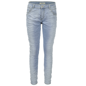 Jewelly Damen Stretch Jeans Five-Pocket-Jeans Boyfriend -Cut by Lexxury mit Reißverschluss… XS/34 Bleached-blau