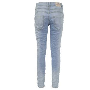 Jewelly Damen Stretch Jeans Five-Pocket-Jeans Boyfriend -Cut by Lexxury mit Reißverschluss… XS/34 Bleached-blau