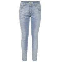 Jewelly Damen Stretch Jeans Five-Pocket-Jeans Boyfriend -Cut by Lexxury mit Reißverschluss… XL/42 Bleached-blau