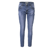 Jewelly Damen Stretch Jeans Five-Pocket-Jeans Boyfriend -Cut by Lexxury mit Reißverschluss…