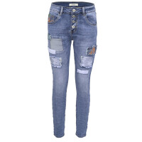  Jewelly Damen Jeans Boyfriend -Cut Patches Aufnäher