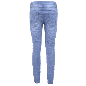Jewelly Joggpants Wohlfühlhose Jogging Baggy Jeans Schlupfhose - Athleisure Pants  S/36 Blau