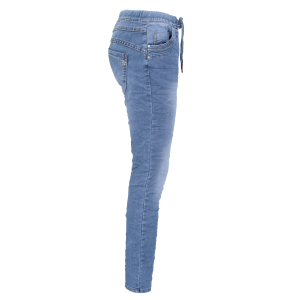 Jewelly Joggpants Wohlfühlhose Jogging Baggy Jeans Schlupfhose - Athleisure Pants  XL/42 Blau