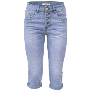 Jewelly Damen Capri Jeans im Crash-Look | Boyfriend Hose...