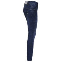 Jewelly Damen Jeans  | Stretch Jeans Five-Pocket im Crash-Look |Boyfriend -Cut - im Crash-Look mit Reißverschluss und  Schmuckknopf