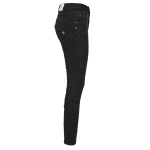 Jewelly Damen Jeans mit Schwarzen Strass Applikationen |...
