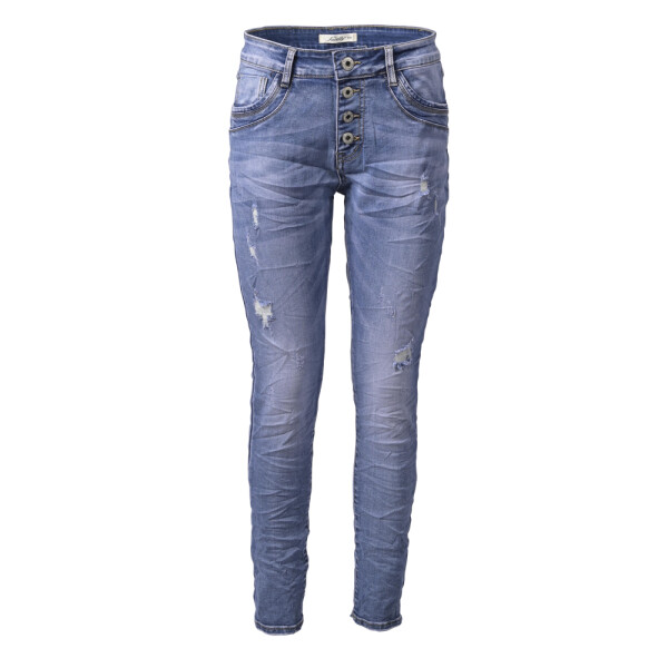 Jewelly Destroyed Damen Jeans im Used Look 26103