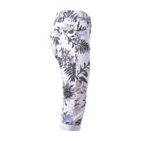 Jewelly Capri-Jeans mit Blumen-Print Weiß