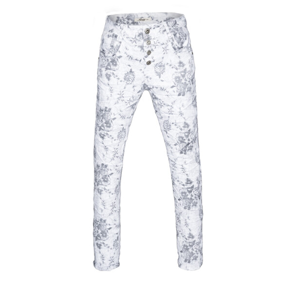 Jewelly Damen Jeans mit floralem Print 2671 by Lexxury