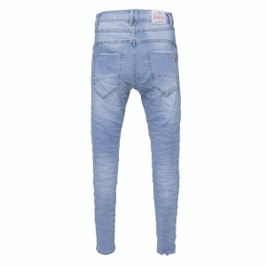 Jewelly Damen Jeans mit Strass Applikationen an den...