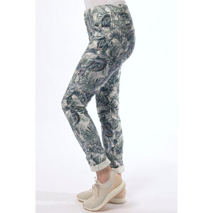 Jewelly Damen Jeans mit Palmendruck Styl 2663