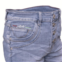 Jewelly Damen Jeans Five-Pocket im Crash-Look 2647