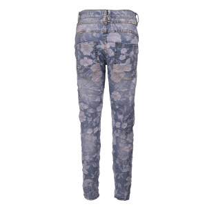 Jewelly Damen Jeans mit Blumen Print 26138